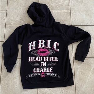 NWT Anvil Outlaw Threadz HBIC Black Hoodie